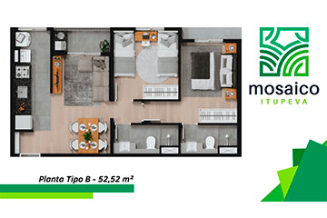 Plantas - Residencial Mosaico Itupeva - Lançamento